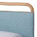 Baxton Studio Mateo Modern and Contemporary Baby Blue Fabric and Natural Wood Queen Size Platform Bed - BSOMG0110-Blue/Natural-Queen