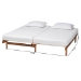 Baxton Studio Bolivia Mid-Century Modern Walnut Brown Wood Expandable Twin to King Bed Frame - BSOMG0036-2-Walnut-Extension Bed