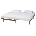 Baxton Studio Bolivia Mid-Century Modern Walnut Brown Wood Expandable Twin to King Bed Frame - BSOMG0036-2-Walnut-Extension Bed