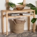 bali & pari Kalimantan Bohemian Light Honey Rattan and Acacia Wood Console Table - BSOKALIMANTAN-Rattan-Console Table