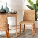 bali & pari Rowen Bohemian Light Honey Kubu Rattan and Mahogany Wood Dining Chair - BSOMD-38034/Nope-Natural-DC