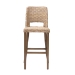 bali & pari Magy Modern Bohemian Grey Kubu Rattan and Mahogany Wood Bar Stool - BSOMagy-Grey Natural-BS