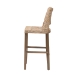 bali & pari Magy Modern Bohemian Grey Kubu Rattan and Mahogany Wood Bar Stool - BSOMagy-Grey Natural-BS