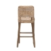 bali & pari Magy Modern Bohemian Grey Kubu Rattan and Mahogany Wood Bar Stool - BSOMagy-Grey Natural-BS