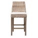 bali & pari Toby Modern Bohemian Grey Kubu Rattan and Rustic Taupe Finished Mahogany Wood Counter Stool - BSOToby-Grey Natural-CS