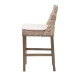 bali & pari Toby Modern Bohemian Grey Kubu Rattan and Rustic Taupe Finished Mahogany Wood Counter Stool - BSOToby-Grey Natural-CS
