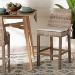 bali & pari Toby Modern Bohemian Grey Kubu Rattan and Rustic Taupe Finished Mahogany Wood Counter Stool - BSOToby-Grey Natural-CS