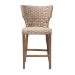 bali & pari Enver Modern Bohemian Grey Kubu Rattan and Mahogany Wood Counter Stool - BSOEnver-Grey Natural-CS