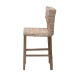bali & pari Enver Modern Bohemian Grey Kubu Rattan and Mahogany Wood Counter Stool - BSOEnver-Grey Natural-CS