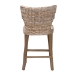 bali & pari Enver Modern Bohemian Grey Kubu Rattan and Mahogany Wood Counter Stool - BSOEnver-Grey Natural-CS