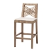 bali & pari Poltak Modern Bohemian Grey Natural Kubu Rattan and Mahogany Wood Counter Stool