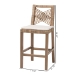 bali & pari Poltak Modern Bohemian Grey Natural Kubu Rattan and Mahogany Wood Counter Stool - BSOPoltak-Grey Natural-CS
