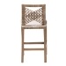 bali & pari Poltak Modern Bohemian Grey Natural Kubu Rattan and Mahogany Wood Counter Stool - BSOPoltak-Grey Natural-CS