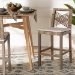 bali & pari Poltak Modern Bohemian Grey Natural Kubu Rattan and Mahogany Wood Counter Stool - BSOPoltak-Grey Natural-CS