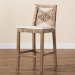bali & pari Poltak Modern Bohemian Grey Natural Kubu Rattan and Mahogany Wood Counter Stool - BSOPoltak-Grey Natural-CS