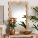 bali & pari Hasana Bohemian Natural Scallop Rattan Accent Wall Mirror - BSOWS089-Natural Rattan Frame-Mirror