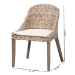bali & pari Lara Bohemian Grey Kubu Rattan and Mahogany Wood Dining Chair - BSOMD-39209-Kubu Grey/Natural Rattan-DC