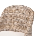 bali & pari Lara Bohemian Grey Kubu Rattan and Mahogany Wood Dining Chair - BSOMD-39209-Kubu Grey/Natural Rattan-DC