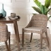 bali & pari Lara Bohemian Grey Kubu Rattan and Mahogany Wood Dining Chair - BSOMD-39209-Kubu Grey/Natural Rattan-DC