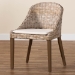 bali & pari Lara Bohemian Grey Kubu Rattan and Mahogany Wood Dining Chair - BSOMD-39209-Kubu Grey/Natural Rattan-DC