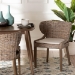 bali & pari Niesha Bohemian Grey Natural Kubu Rattan and Mahogany Wood Dining Chair - BSOMD-39222-Kubu Grey/Natural Rattan-DC