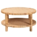bali & pari Kalimantan Bohemian Light Honey Rattan and Mahogany Wood Coffee Table - BSOKALIMANTAN-Light Honey Round-Rattan-Coffee Table