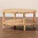 bali & pari Kalimantan Bohemian Light Honey Rattan and Mahogany Wood Coffee Table - BSOKALIMANTAN-Light Honey Round-Rattan-Coffee Table