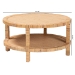 bali & pari Kalimantan Bohemian Light Honey Rattan and Mahogany Wood Coffee Table - BSOKALIMANTAN-Light Honey Round-Rattan-Coffee Table