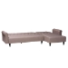 Baxton Studio Chesterfield Retro-Modern Clay Fabric Upholstered Convertible Sleeper Sofa - BSOChesterfield-Clay-RFC