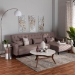 Baxton Studio Chesterfield Retro-Modern Clay Fabric Upholstered Convertible Sleeper Sofa - BSOChesterfield-Clay-RFC