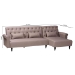Baxton Studio Chesterfield Retro-Modern Clay Fabric Upholstered Convertible Sleeper Sofa - BSOChesterfield-Clay-RFC