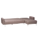 Baxton Studio Lanoma Contemporary Clay Fabric Upholstered Convertible Sleeper Sofa - BSOLanoma-Clay-RFC