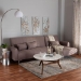 Baxton Studio Lanoma Contemporary Clay Fabric Upholstered Convertible Sleeper Sofa - BSOLanoma-Clay-RFC