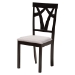 Baxton Studio Sylvia Modern Grey Fabric and Dark Brown Finished Wood 7-Piece Dining Set - BSORH146C-Grey/Dark Brown-7PC Dining Set
