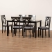 Baxton Studio Sylvia Modern Grey Fabric and Dark Brown Finished Wood 7-Piece Dining Set - BSORH146C-Grey/Dark Brown-7PC Dining Set