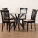 Baxton Studio Lore Modern Sand Fabric and Dark Brown Finished Wood 5-Piece Dining Set - BSOLore-Sand/Dark Brown-5PC Dining Set