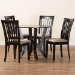 Baxton Studio Marian Modern Sand Fabric and Dark Brown Finished Wood 5-Piece Dining Set - BSOGwen-Sand/Dark Brown-5PC Dining Set