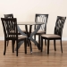 Baxton Studio Bailey Modern Sand Fabric and Dark Brown Finished Wood 5-Piece Dining Set - BSOMaura-Sand/Dark Brown-5PC Dining Set