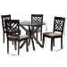 Baxton Studio Norah Modern Sand Fabric and Dark Brown Finished Wood 5-Piece Dining Set - BSONorah-Sand/Dark Brown-5PC Dining Set