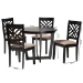 Baxton Studio Alena Modern Sand Fabric and Dark Brown Finished Wood 5-Piece Dining Set - BSOJodie-Sand/Dark Brown-5PC Dining Set