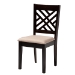 Baxton Studio Elise Modern Sand Fabric and Dark Brown Finished Wood 5-Piece Dining Set - BSOLydie-Sand/Dark Brown-5PC Dining Set