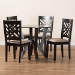 Baxton Studio Elise Modern Sand Fabric and Dark Brown Finished Wood 5-Piece Dining Set - BSOLydie-Sand/Dark Brown-5PC Dining Set