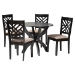 Baxton Studio Edona Modern Sand Fabric and Walnut Brown Finished Wood 5-Piece Dining Set