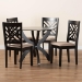 Baxton Studio Edona Modern Sand Fabric and Walnut Brown Finished Wood 5-Piece Dining Set - BSOFelisa-Sand/Dark Brown-5PC Dining Set