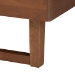Baxton Studio Roald Mid-Century Modern Grey Fabric and Walnut Brown Wood King Size Platform Bed - BSOMG9772/97043-King