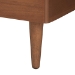 Baxton Studio Garron Mid-Century Modern Grey Fabric and Walnut Brown Wood King Size Platform Bed - BSOMG9772/97151-King