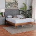 Baxton Studio Garron Mid-Century Modern Grey Fabric and Walnut Brown Wood King Size Platform Bed - BSOMG9772/97151-King