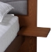 Baxton Studio Hemera Mid-Century Modern Grey Fabric and Walnut Brown Wood Queen Size Platform Bed With Floating Side Table - BSOMG-0222-Walnut/Dark Grey-Queen