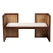bali & pari Lovina Bohemian Light Honey Rattan and Acacia Wood Accent Bench - BSOLovina-Light Honey/Light Brown Rattan-Bench