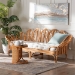 bali & pari Loften Bohemian Light Honey Rattan Daybed - BSOLeaves-Natural Rattan-Daybed with Cushion